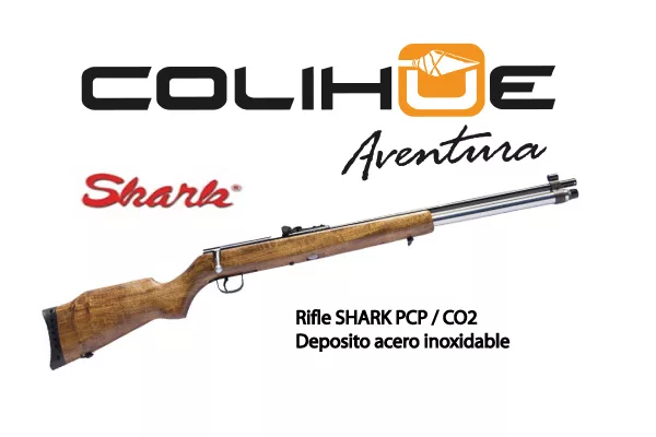 Rifle PCP SHARK CO2 deposito acero inoxidable cal. 6.35