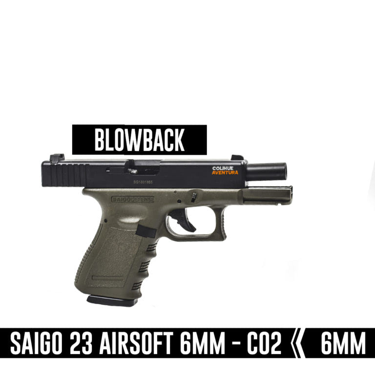 Pistola Airsoft G 23 Socom Saigo 6 Mm + Silenciador + Kit