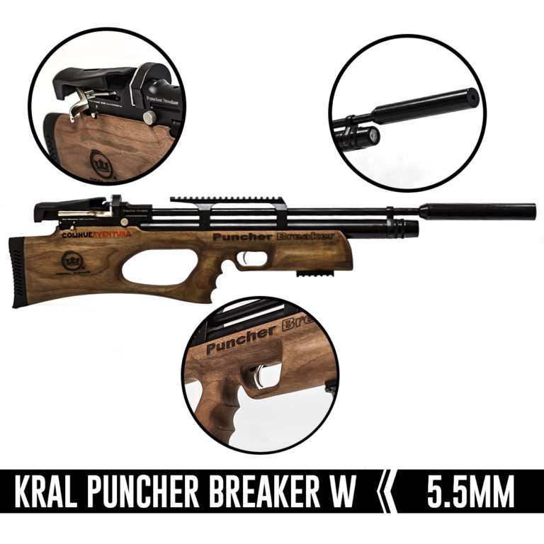 Carabina PCP KRAL Breaker madera 6.35 mm -24 julios