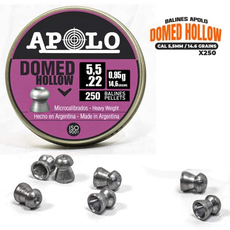 Balines Apolo "Domed Hollow" cal 5,5mm (14,6 grains)