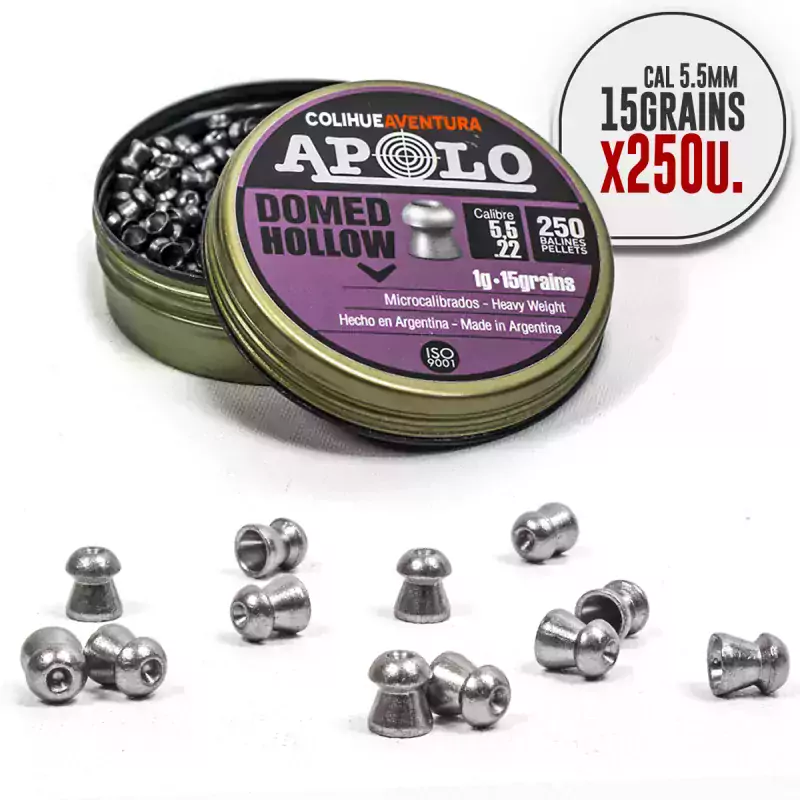 Balines Apolo Hollow Point cal 5,5mm - Colihue Aventura