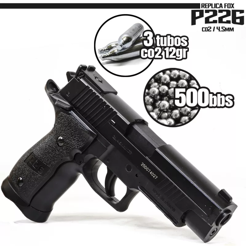 Pistola Fox Co2 P226 - cal 4,5mm (Replica Sig Sauer)