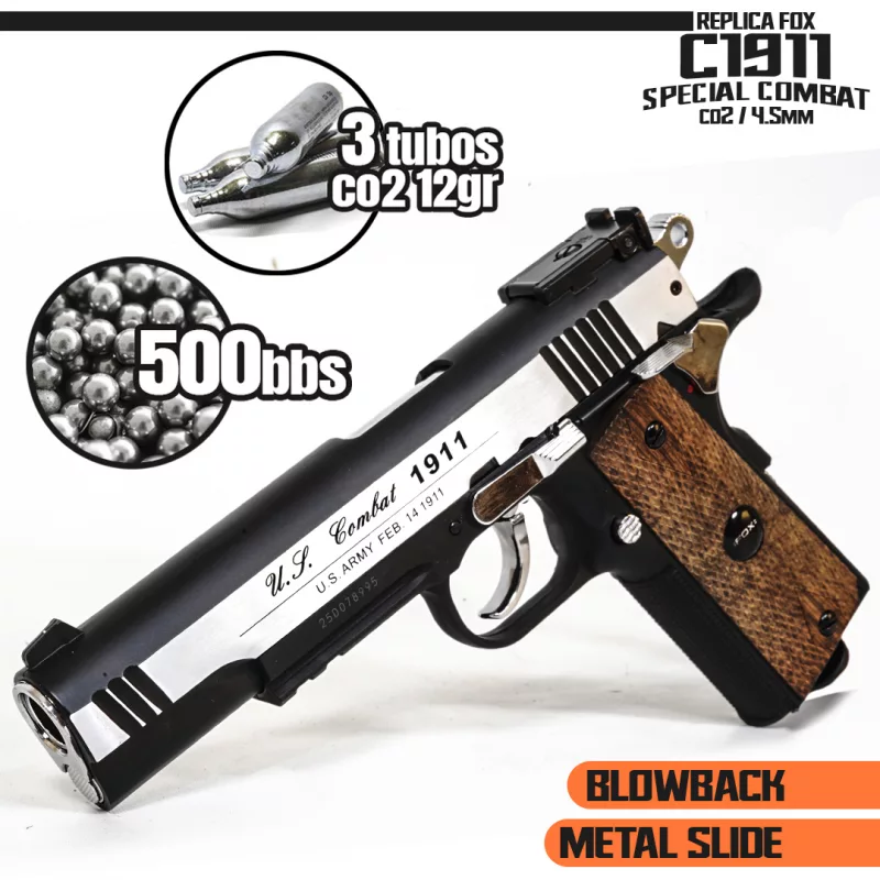 Pistola Co2 Fox C1911 Special Combat (Replica Colt 1911 S.C.)