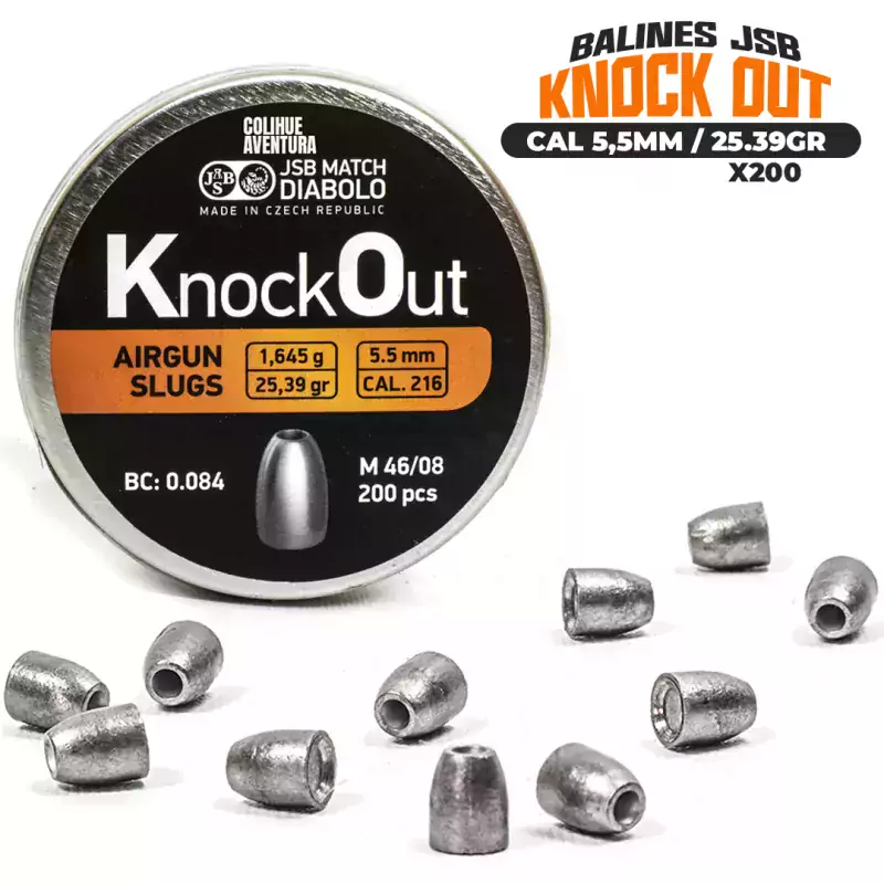 Puntas Jsb Knock Out Slug (cal 5,5mm – 25,39gr) x200u