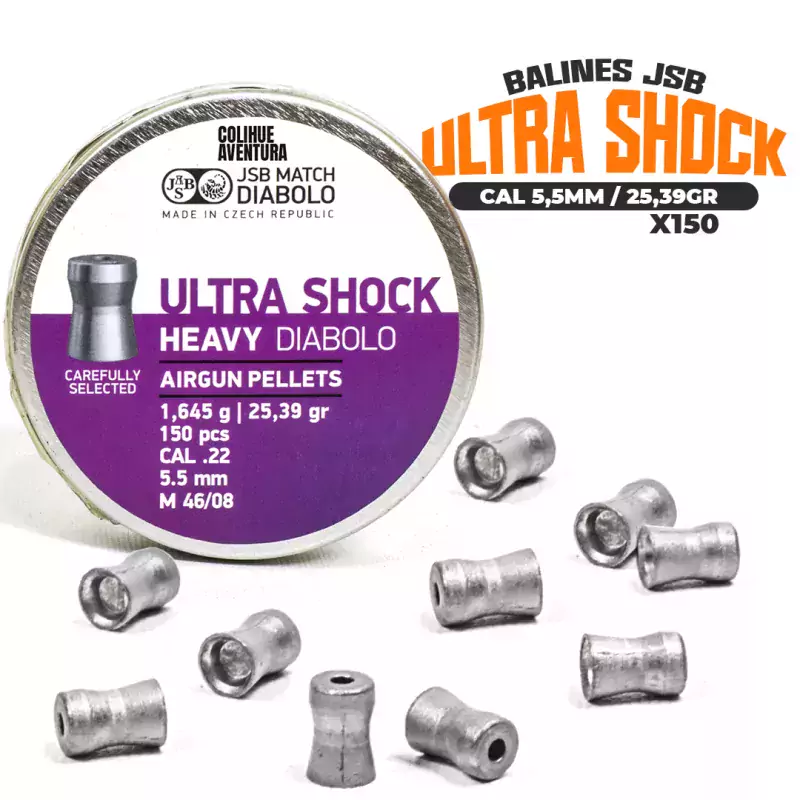 Balines JSB Ultra Shock Heavy // cal 5,5mm – 25.39gr (x150)