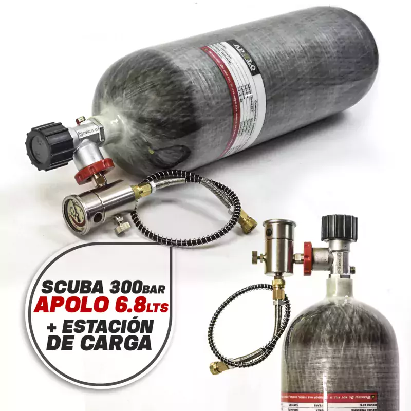 Scuba Fibra De Carbono – 300bar – 6.8lts + Estacion De Carga