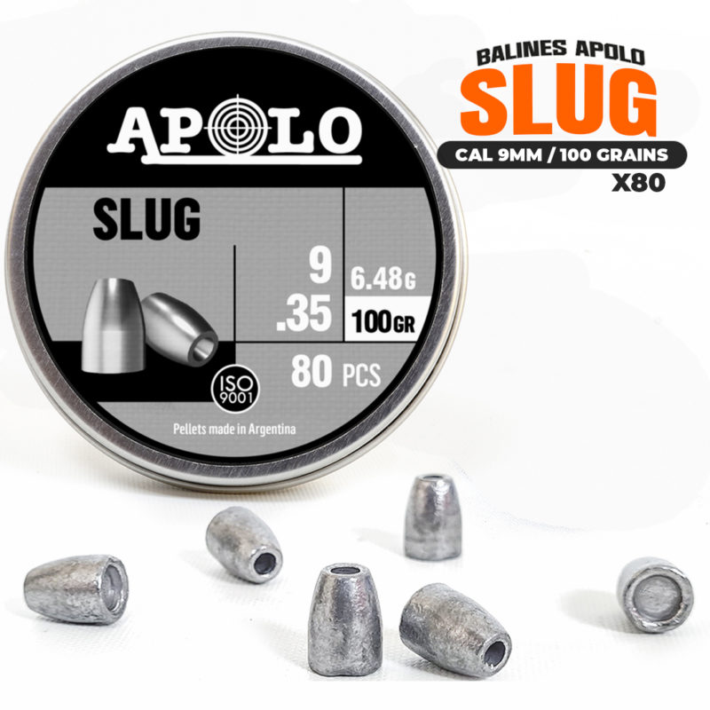Balines Apolo Slug cal 9mm - 100 grains - x80u.