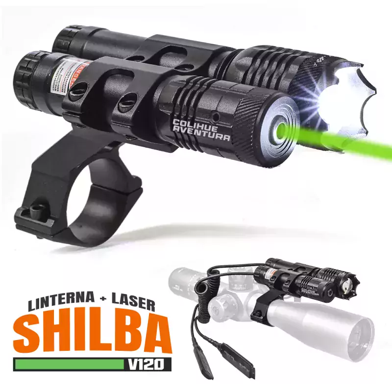 Linterna + Laser Verde Tactico Shilba C/ Anilla Tubo De Mira