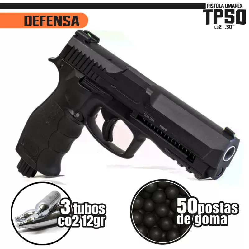 Pistola Co2 Disuasiva - Umarex TP50 cal .50" (+ Postas + Co2 x3)