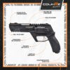 Kit Pistola Fox Co2 Defender cal .50" + Estuche + 3 Postas Co2 + 50 Postas de Goma - Imagen 3
