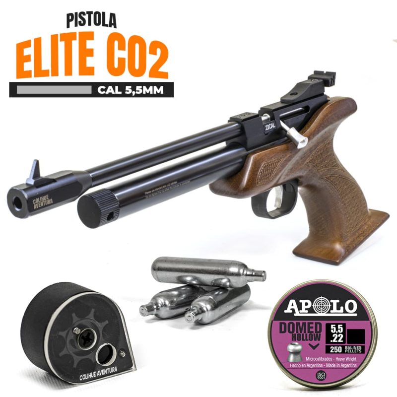 Pistola Co2 “Fox Elite” cal 5,5mm – p/ tubos 12 gramos