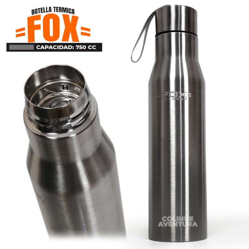 Botella Termica 750cc Fox (Acero Inoxidable) – Plateada