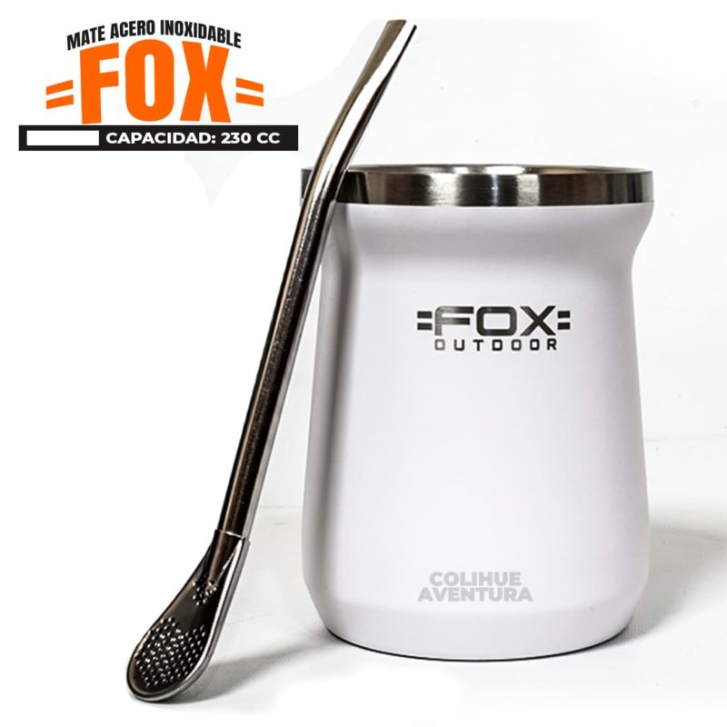 Mate de Acero Inoxidable Fox 230cc – Con Bombilla