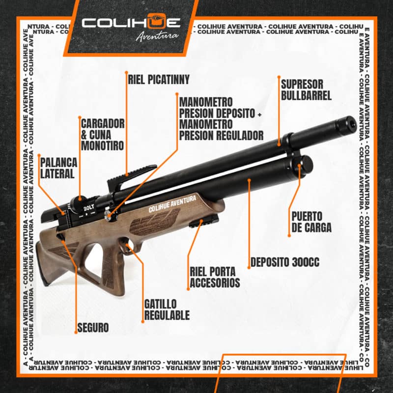 Rifle PCP Bolt X5 Bullpup (cal. 6,35mm) - Imagen 4