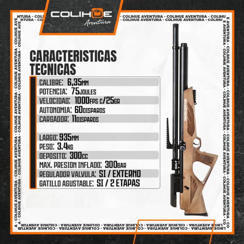 Rifle PCP Bolt X5 Bullpup (cal. 6,35mm) - Imagen 2