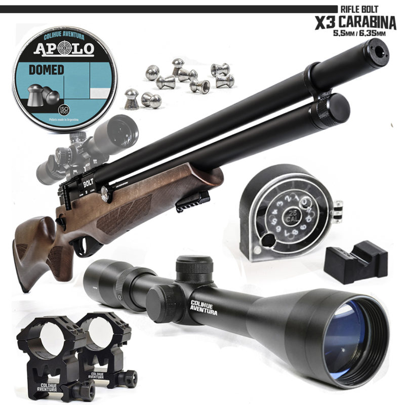 Rifle PCP Bolt X3 Carabina + Mira 3-9x40