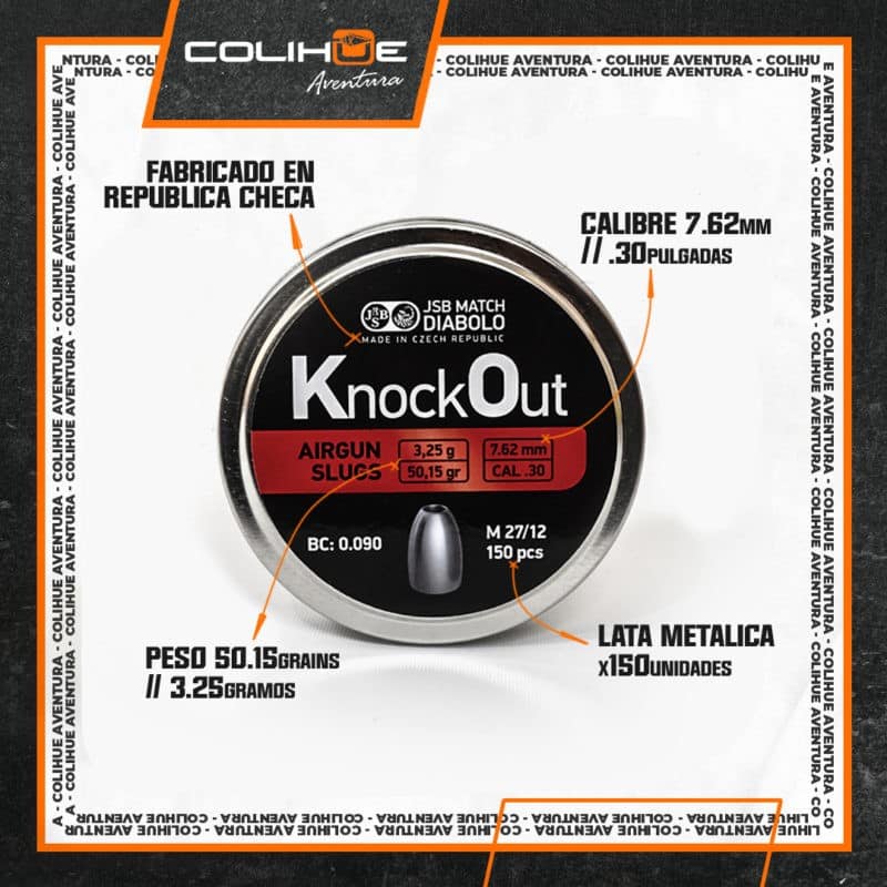 Puntas Slug Knock Out .30 - cal 7.62 - 50.15grains - Imagen 2