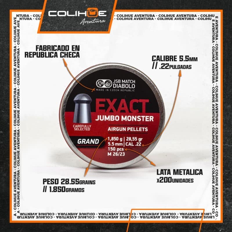 Balines JSB Jumbo Monster Grand – cal 5,5mm – 28.55grains - Imagen 2