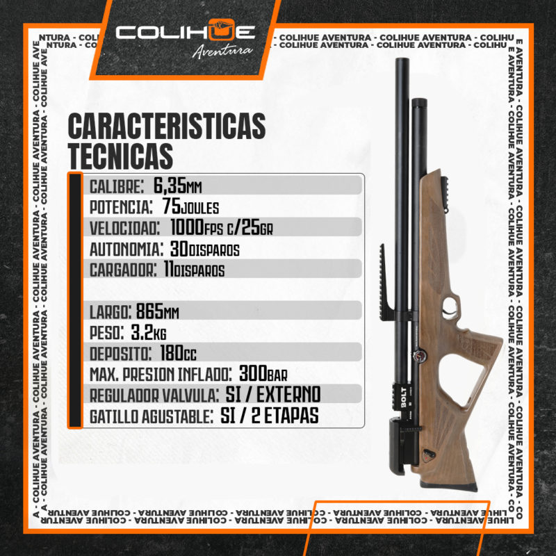 Rifle PCP Bolt X3 Bullpup (cal. 6,35mm) - Imagen 2