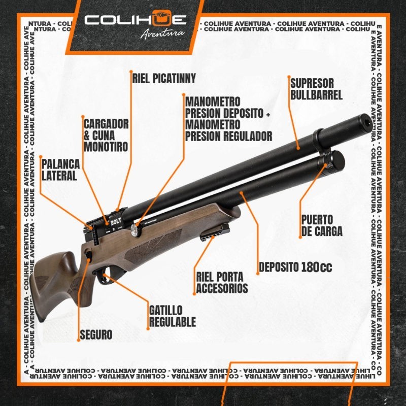 Rifle PCP Bolt X3 Carabina (cal. 5,5mm) - Imagen 3