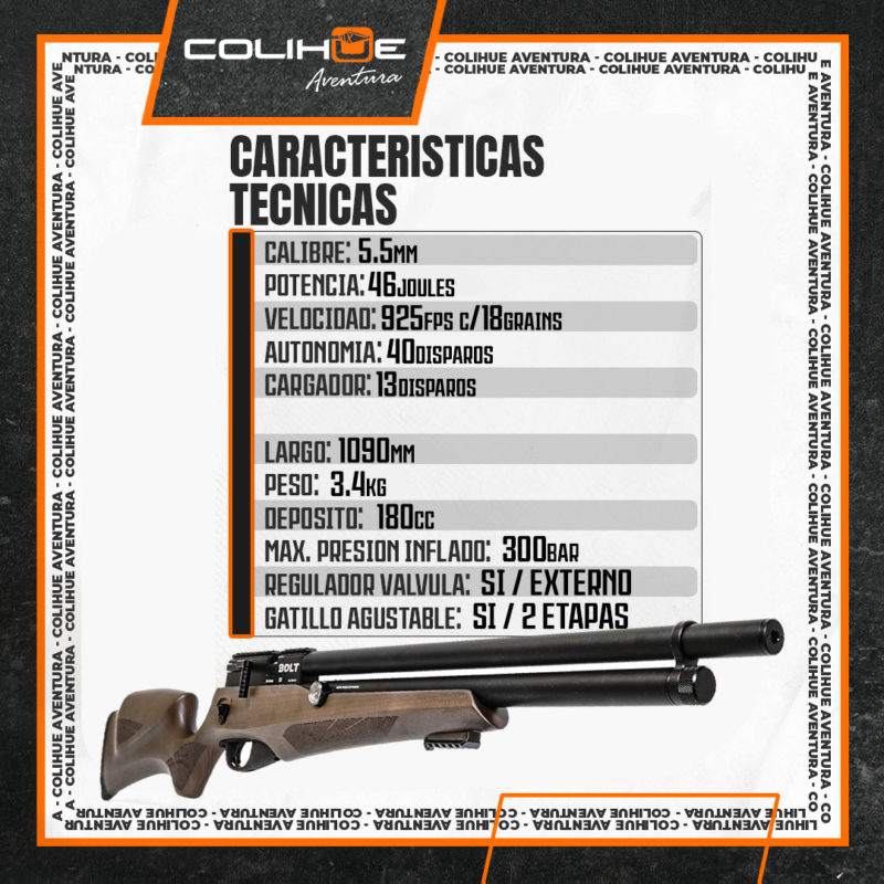 Rifle PCP Bolt X3 Carabina (cal. 5,5mm) - Imagen 4