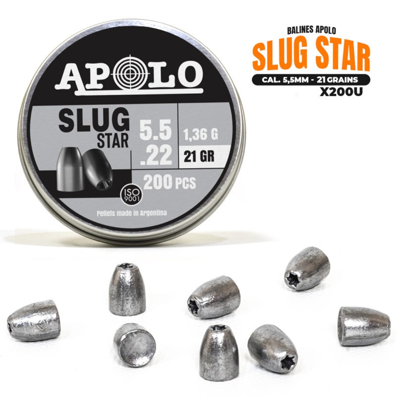 Balines Apolo Slug Star (cal 5,5mm – 21grains) x200