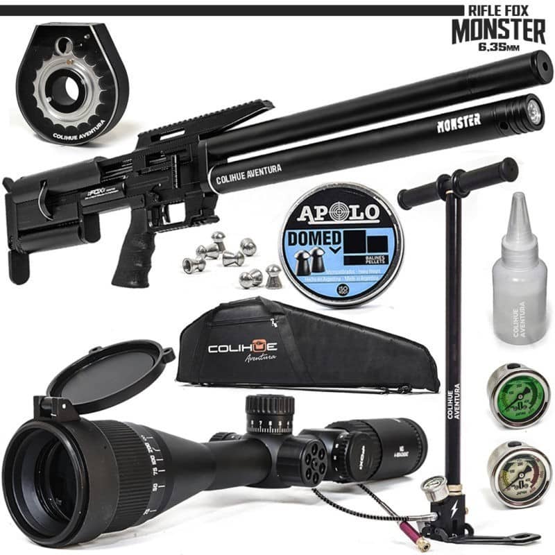 Rifle PCP Fox Monster+ Mira Fox 3-12x42 + Inflador Premium + Funda
