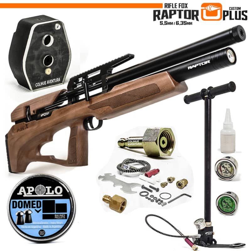 Rifle PCP Fox Raptor Plus (5.5mm / 6.35mm) + Inflador