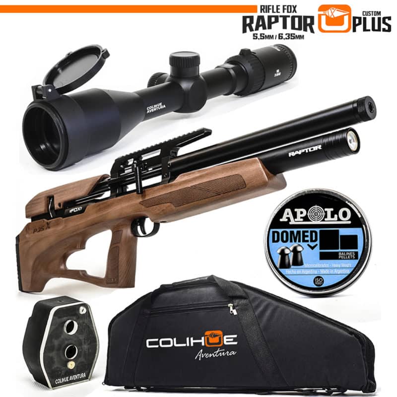 Rifle PCP Fox Raptor Plus (5.5mm / 6.35mm) + Mira 3-9x40 + Funda