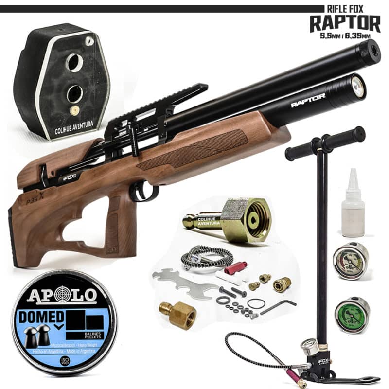 Rifle PCP Fox Raptor (5.5mm / 6.35mm) + Inflador