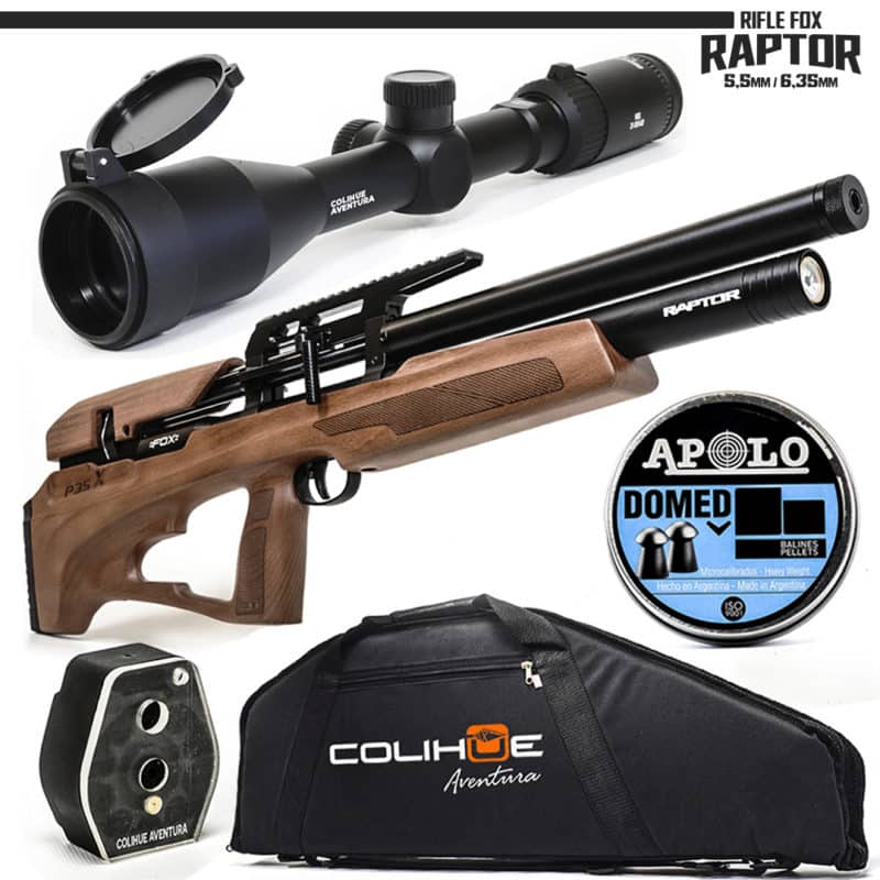 Rifle PCP Fox Raptor (5.5mm / 6.35mm) + Mira 3-9x40 + Funda