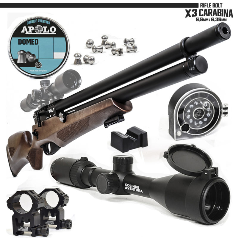Rifle PCP Bolt X3 Carabina + Mira MS 3-9x40