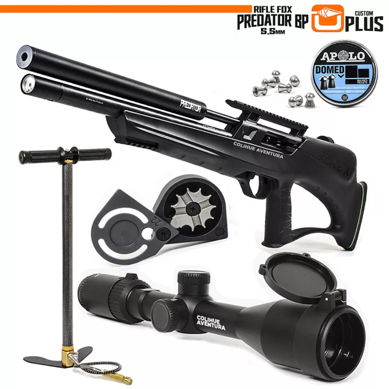 Rifle PCP Fox Predator Bullpup Plus (cal 5,5mm) + Inflador Mamba + Mira 3-9x40