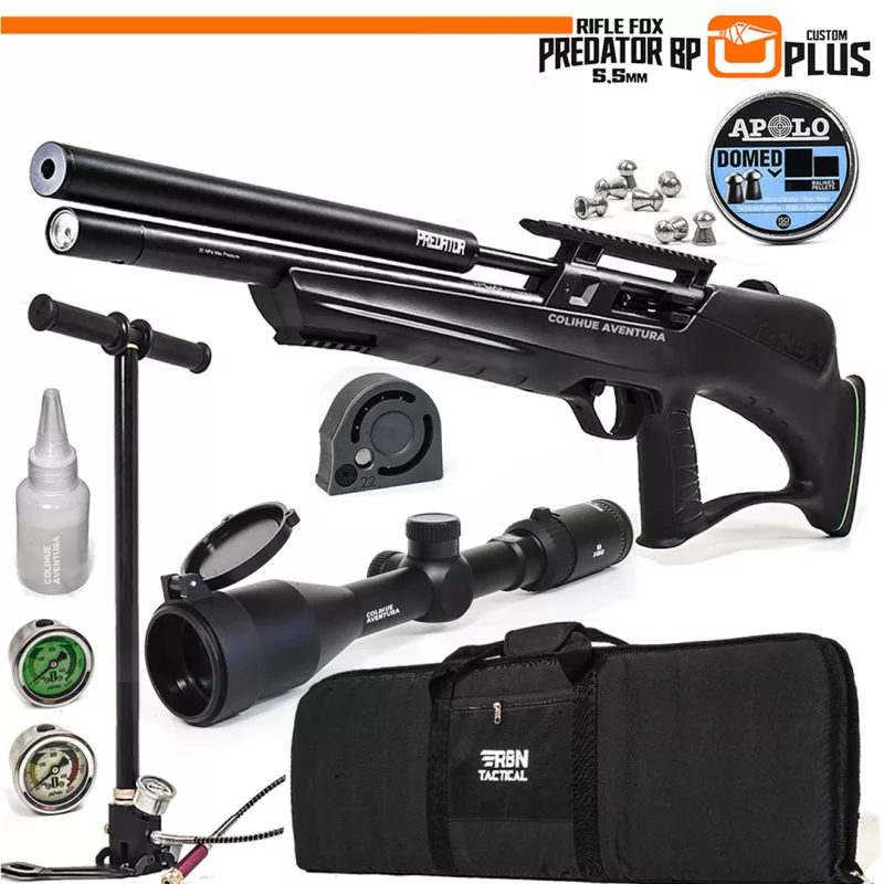 Rifle PCP Fox Predator Bullpup Plus (cal 5,5mm) + Inflador Premium + Mira Ms3-9x40 + Funda