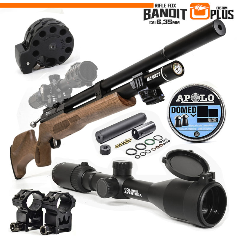 Rifle PCP Fox Bandit Plus 6.35 + Mira Telescopica MS3-9x40