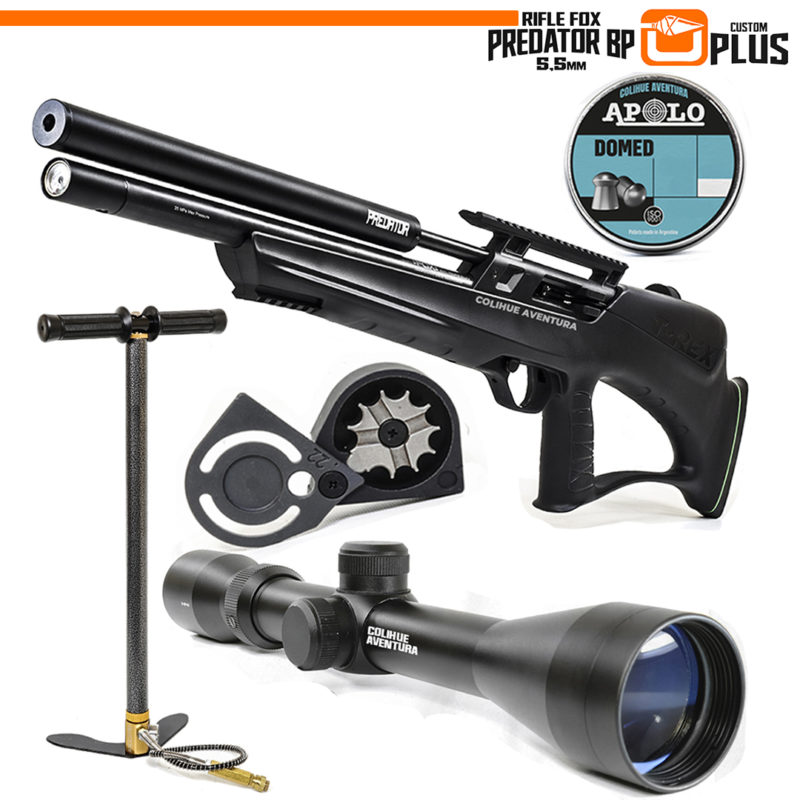 Rifle PCP Fox Predator Bullpup Plus (cal 5,5mm) + Inflador Mamba + Mira 3-9x40