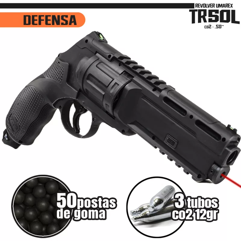 Revolver Co2 Disuasivo Umarex TR50L - cal .50 (con Laser Rojo)
