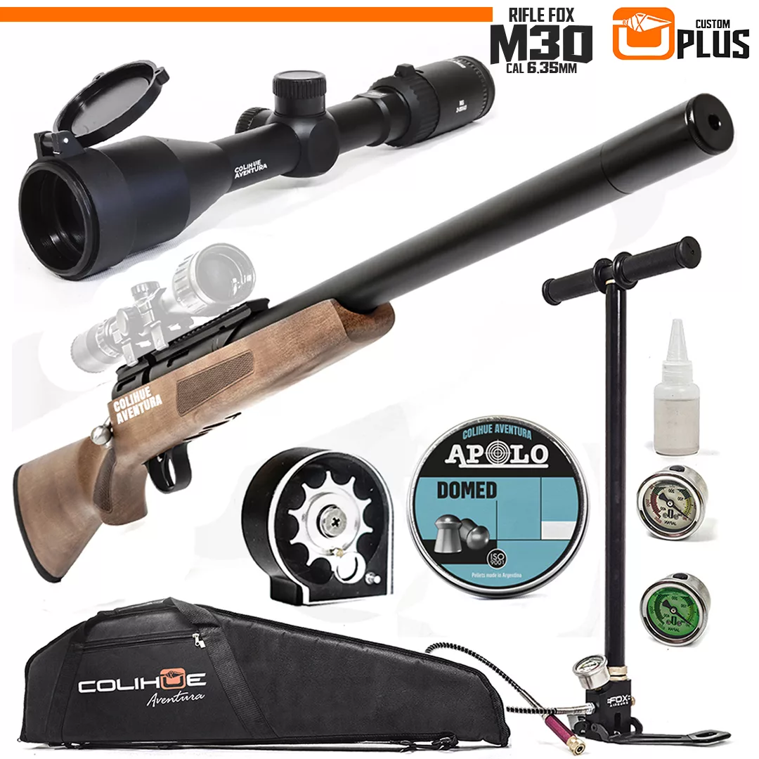Rifle PCP Fox M30 Plus + Inflador + mira Discovery 3-9x40 + Funda + Balines
