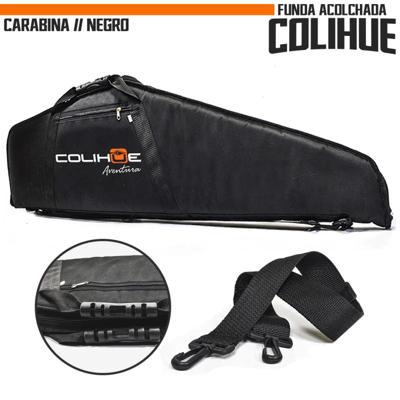 Funda Acolchada Colihue Aventura Carabina (Negro)