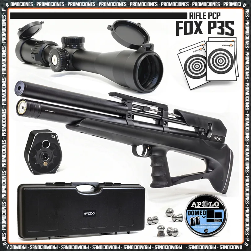 Promo Rifle PCP Fox P35 + Estuche + Mira 3-9x40