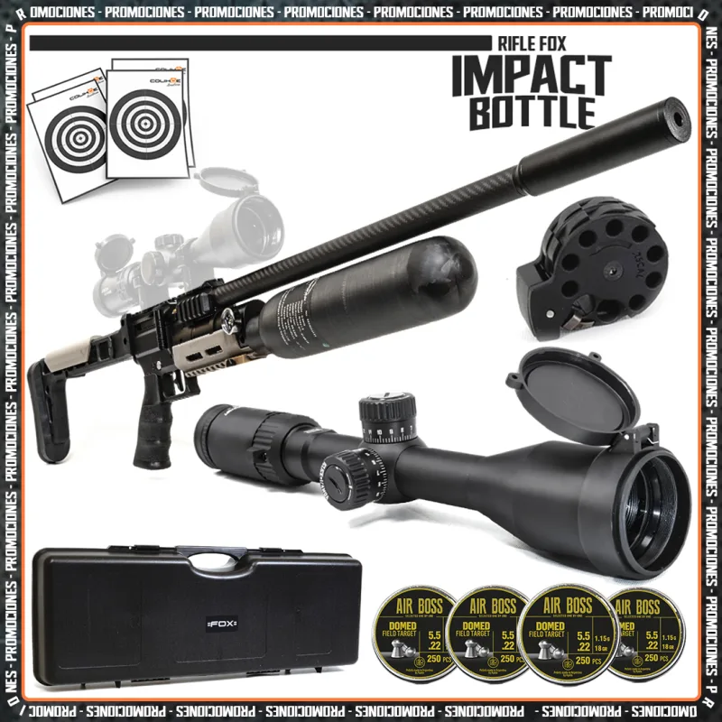 Promo Rifle PCP Fox Impact BT + Mira Ms3-9x40 + Inflador Mamba