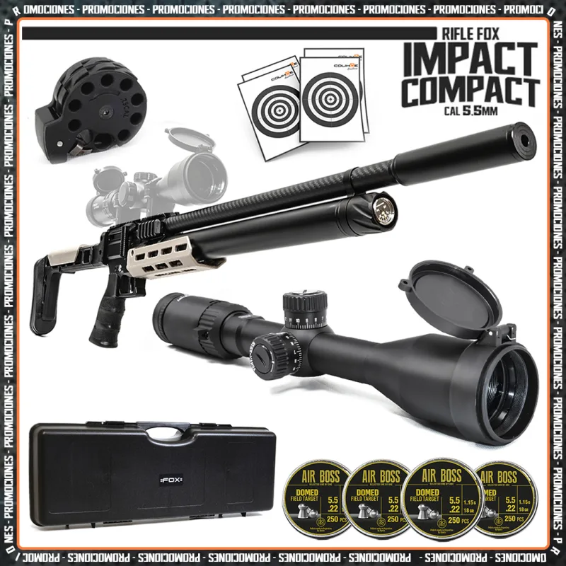 Promo Rifle PCP Fox Impact + Mira Ms3-9x40 + Estuche + 1000balines